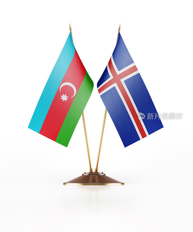 阿塞拜疆和冰岛的微型国旗