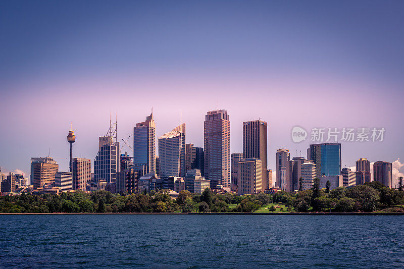 悉尼城市日落市景，澳大利亚