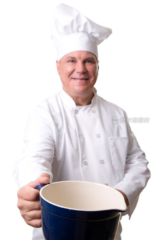厨师展示他的碗