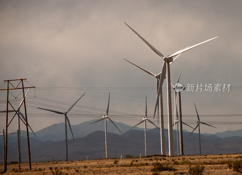 新墨西哥州哈奇附近的风力涡轮机