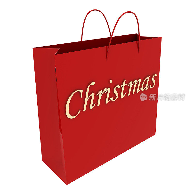 圣诞礼品销售购物袋概念
