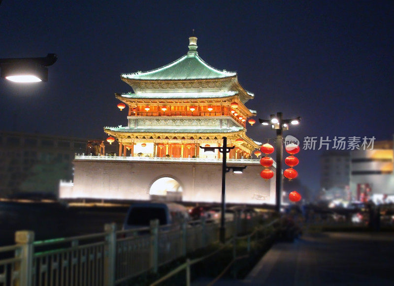 西安钟楼位于中国陕西省西安市。亚洲
