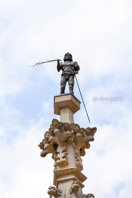 波兰弗罗茨瓦夫市场广场上中世纪刽子手的雕像