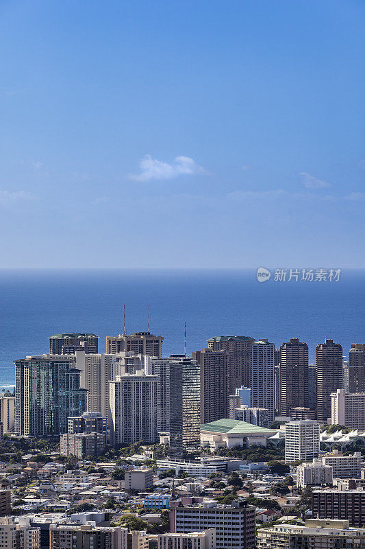 檀香山市中心，瓦胡岛，夏威夷群岛