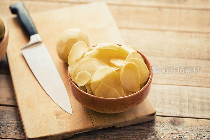 生薯片，特写