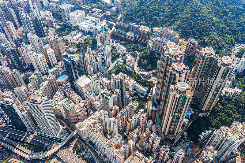 香港城市无人机视图