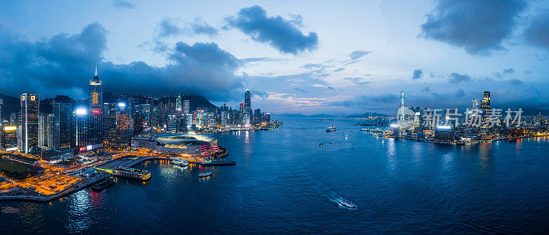 鸟瞰香港岛的景观或城市景观