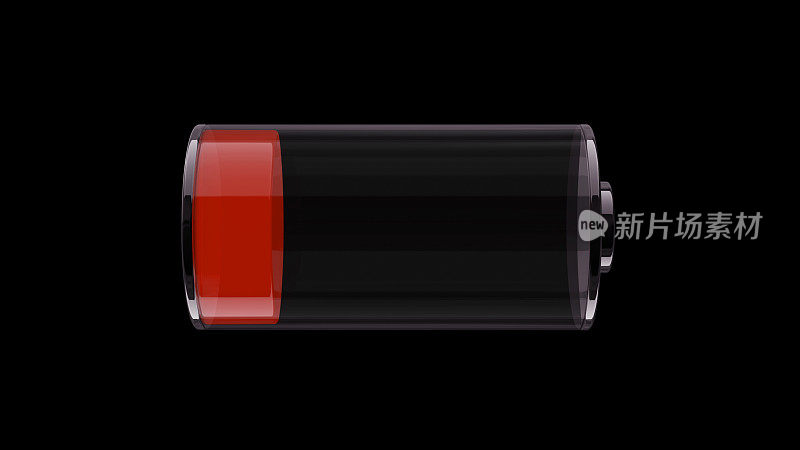 黑色背景上的红色低电量指示