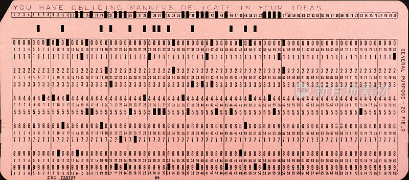 古董电脑穿孔卡