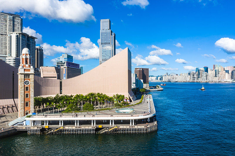 鸟瞰九龙尖沙咀香港城市景观