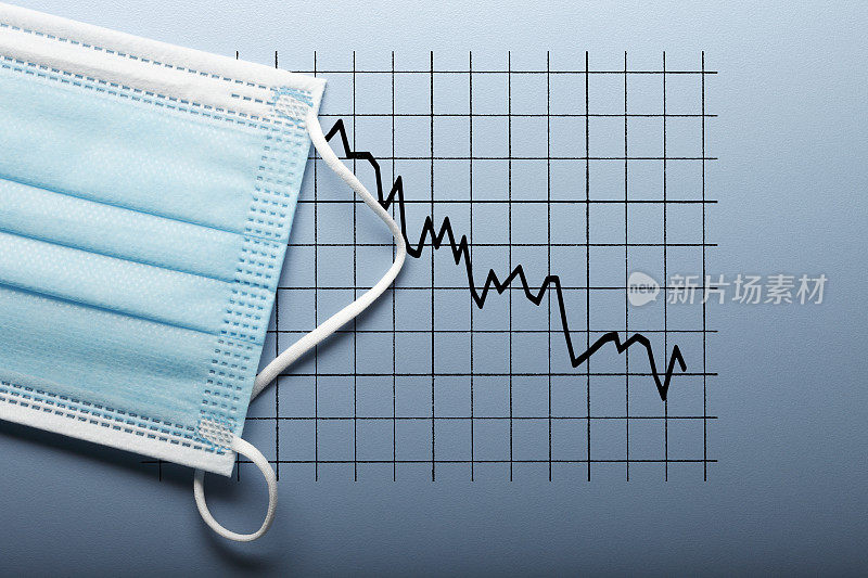 防护面罩和股票图表
