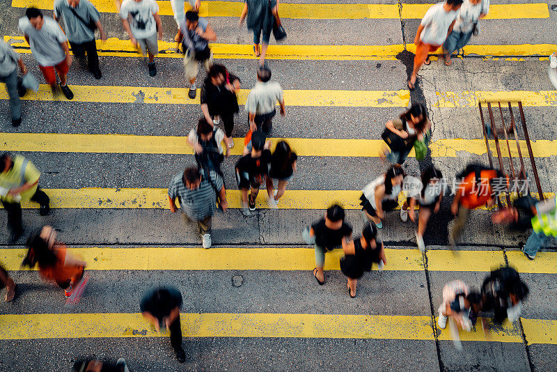 中国香港行人过马路