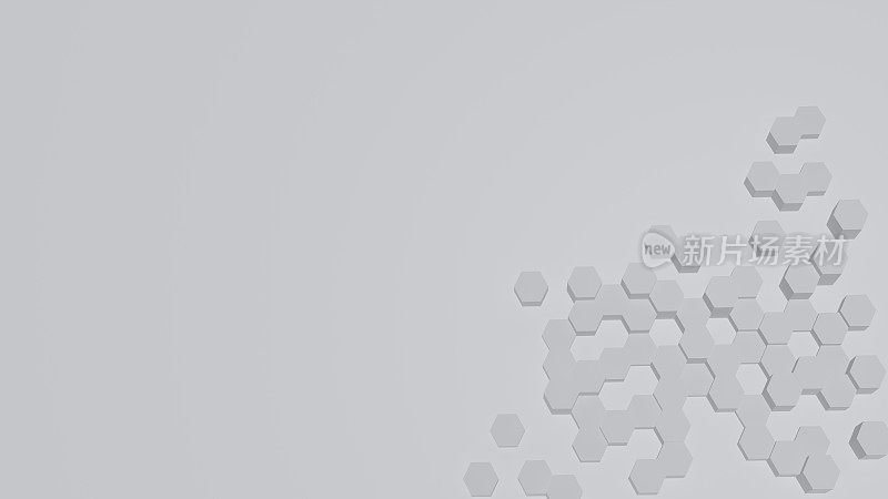 抽象六角形分子结构技术背景(白色)