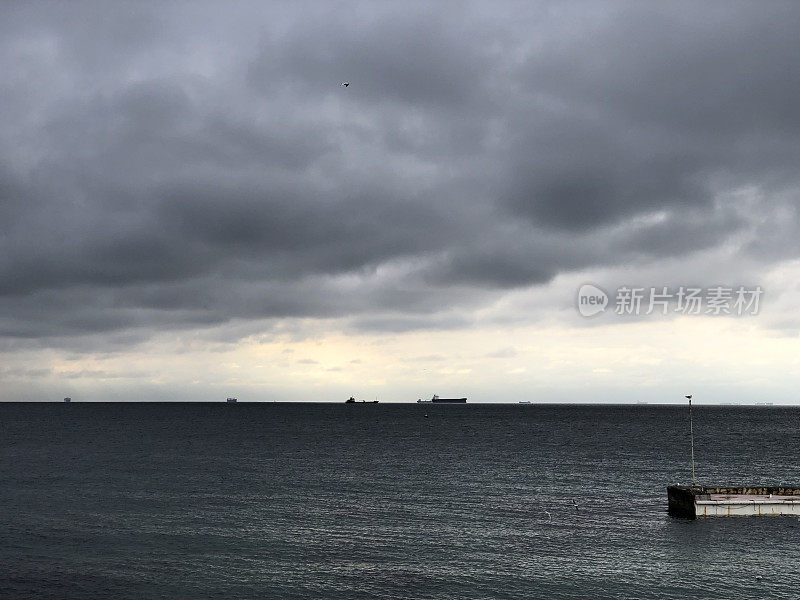 场景，自然，海，云，蓝色，Kadıköy，土耳其伊斯坦布尔