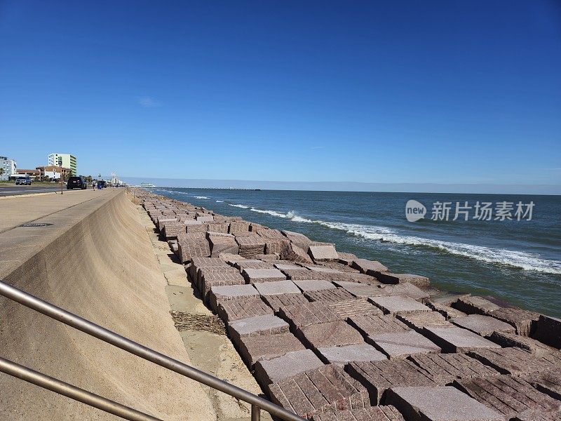 加尔维斯顿德州海堤海景