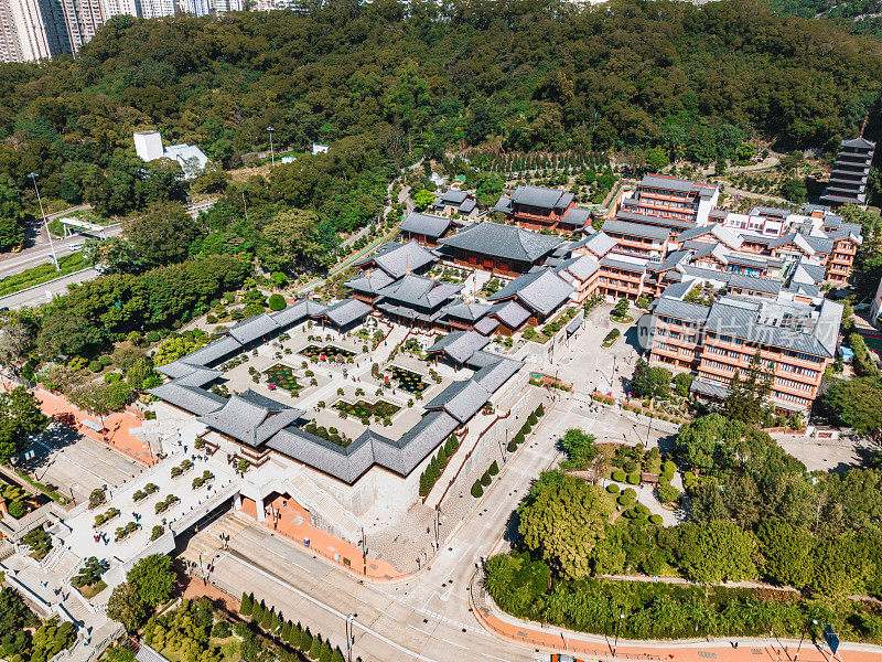 香港钻石山芝莲庵南莲园无人机景