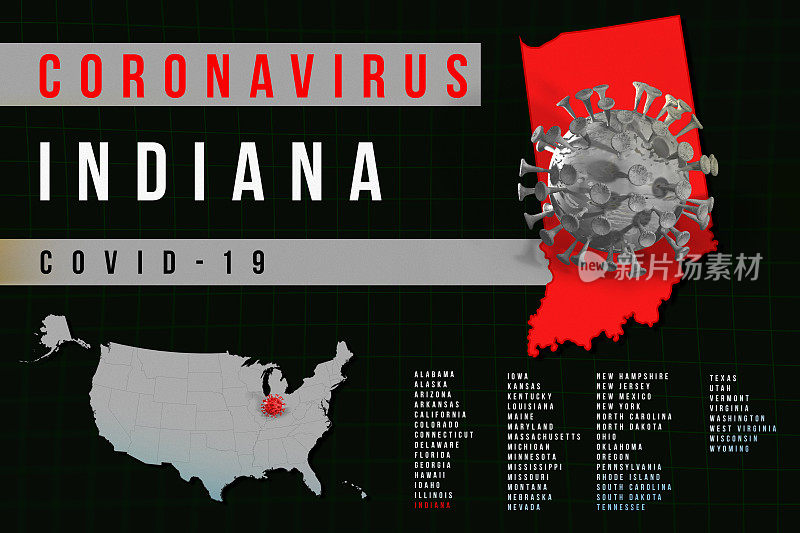 美国印第安纳州-新冠肺炎地图