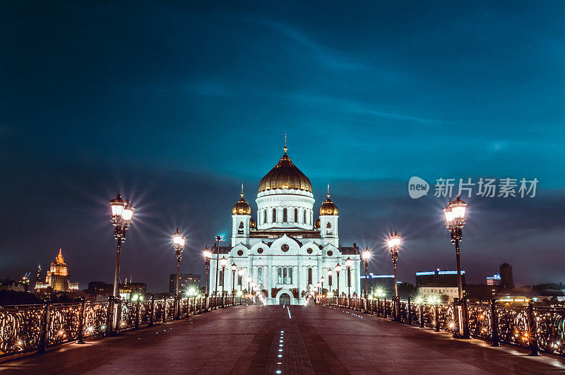 美丽的基督救世教堂在莫斯科，俄罗斯