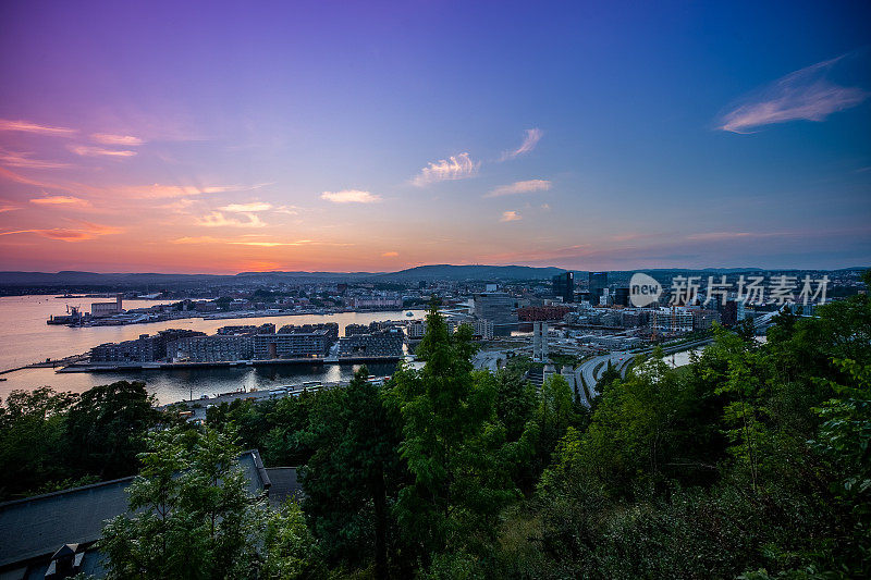 夕阳中的奥斯陆城