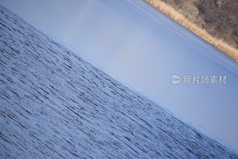 安卡拉附近结冰的湖
