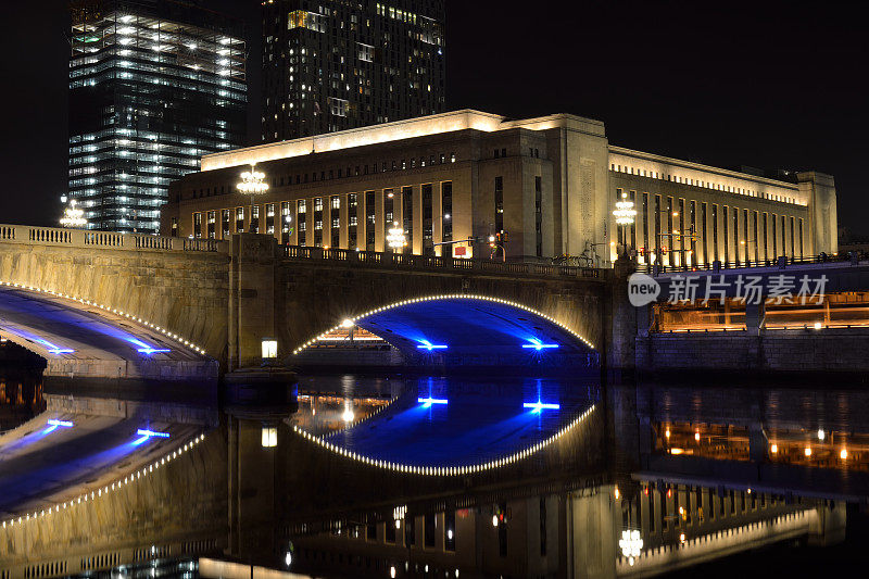 费城夜市街桥