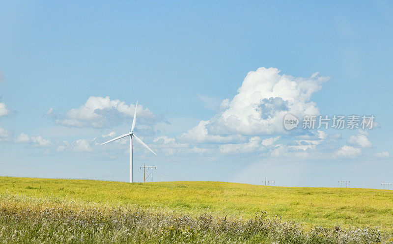 萨斯喀彻温省穆苏明附近的风力涡轮机