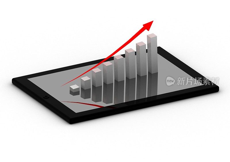 数字平板电脑、图表和ipad