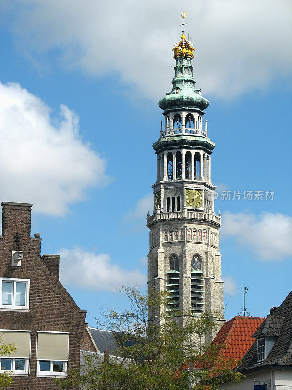 荷兰米德尔堡的荷兰修道院教堂塔