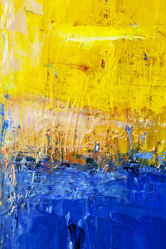 抽象画了蓝色和黄色的艺术背景。