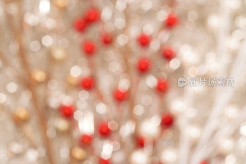 圣诞散景背景与红、金、白