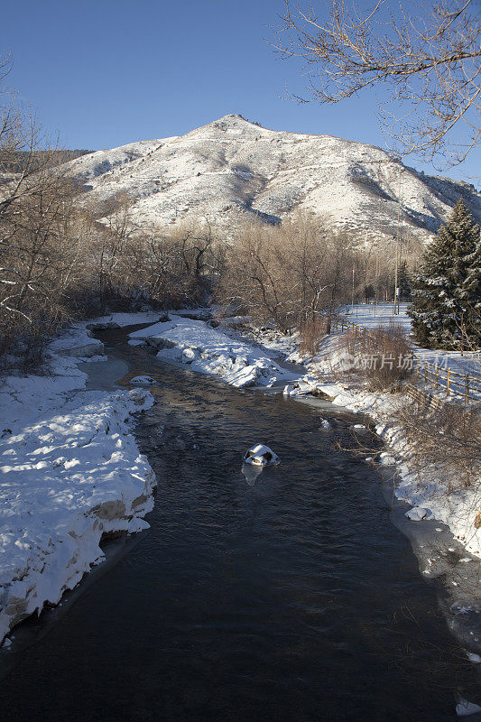 科罗拉多州清溪的冬天