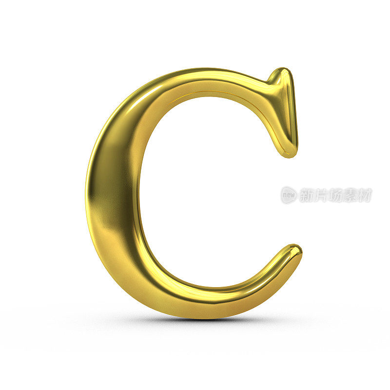 闪亮的黄金大写字母C