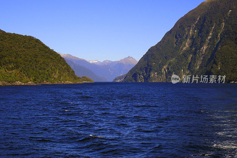 雄伟的疑声峡湾，田园诗般的峡湾景观，新西兰南部全景