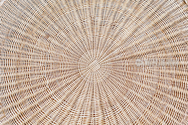 藤条或柳条制品背景-显示交织编织结构的篮子或家具的细节