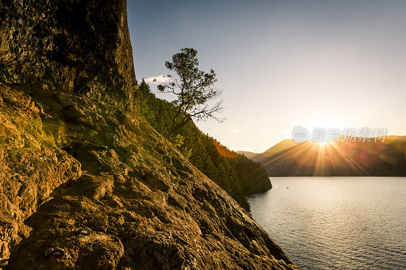 日落时分的科莫克斯湖。