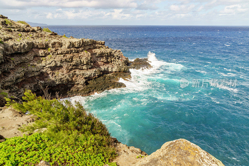 崎岖的毛伊岛北部海岸线