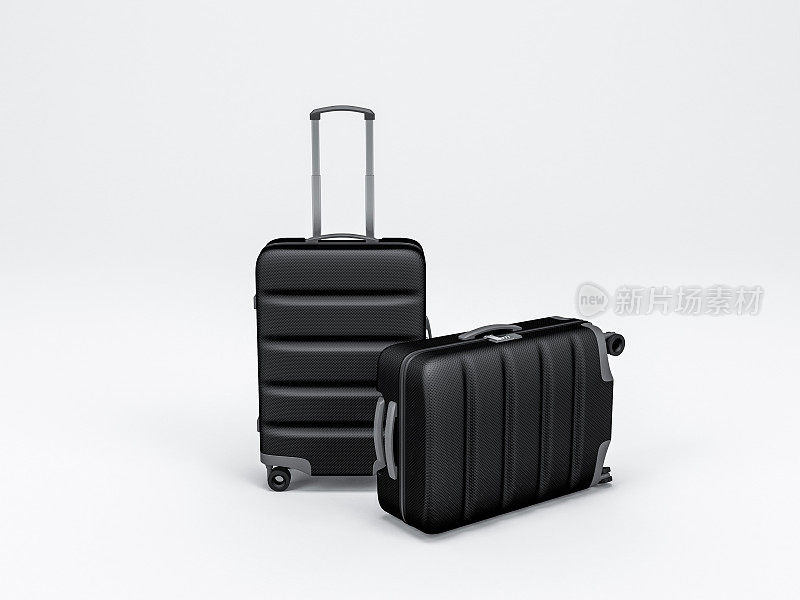 两个黑色行李模型，手提箱