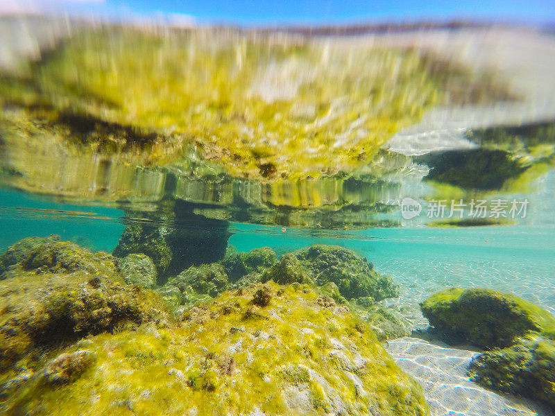阿尔盖罗海底的黄色岩石