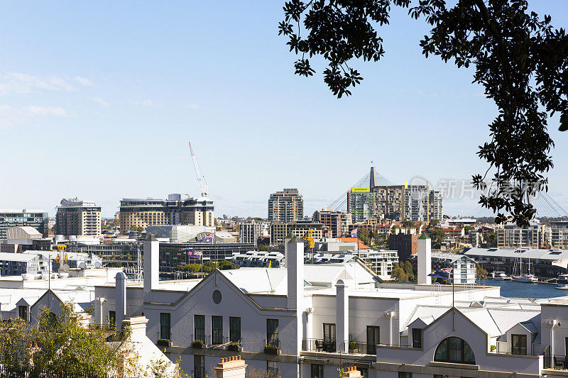 城市海岸线，澳大利亚悉尼，背景与复制空间