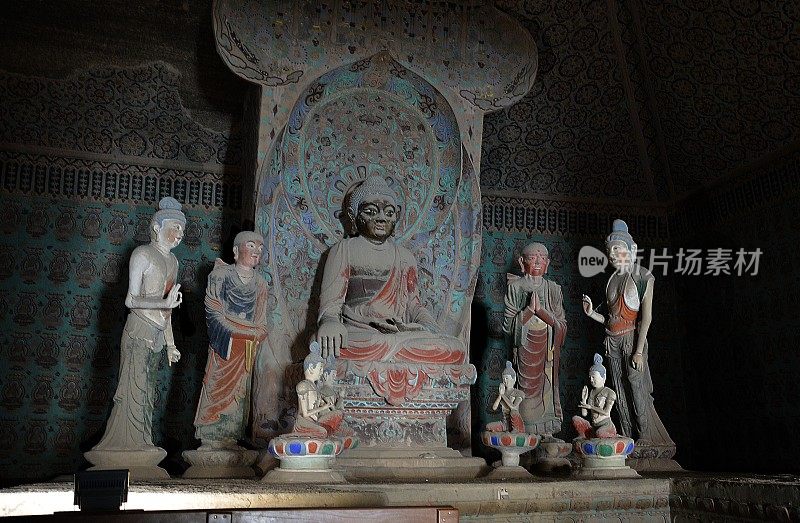 中国甘肃敦煌莫高窟古代佛像