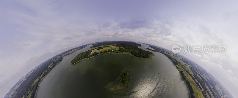 湖泊和岛屿景观(360度全景)