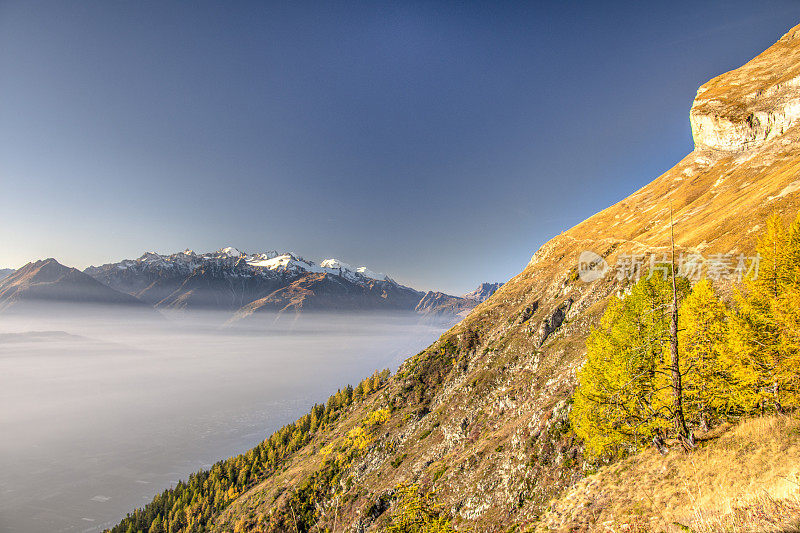 鸟瞰喜马拉雅山，春日美景