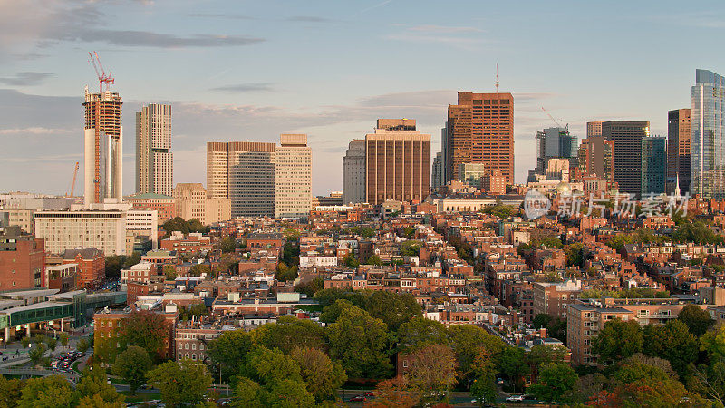 波士顿比肯山的鸟瞰图