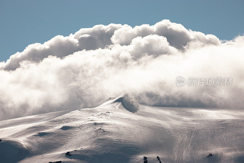 冰岛Snaefellsjokull冰川火山山顶Snæfellsjökull