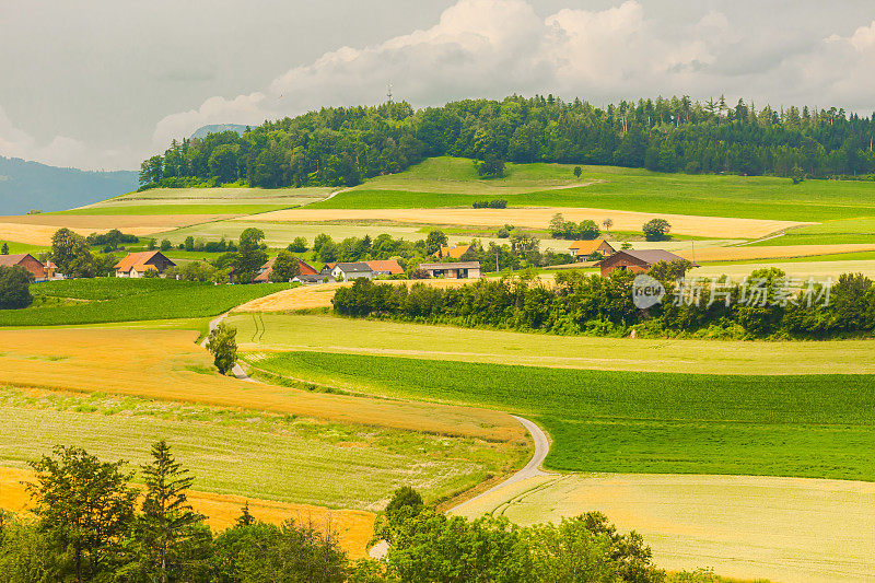 瑞士的耕地。培养的土地。可持续发展