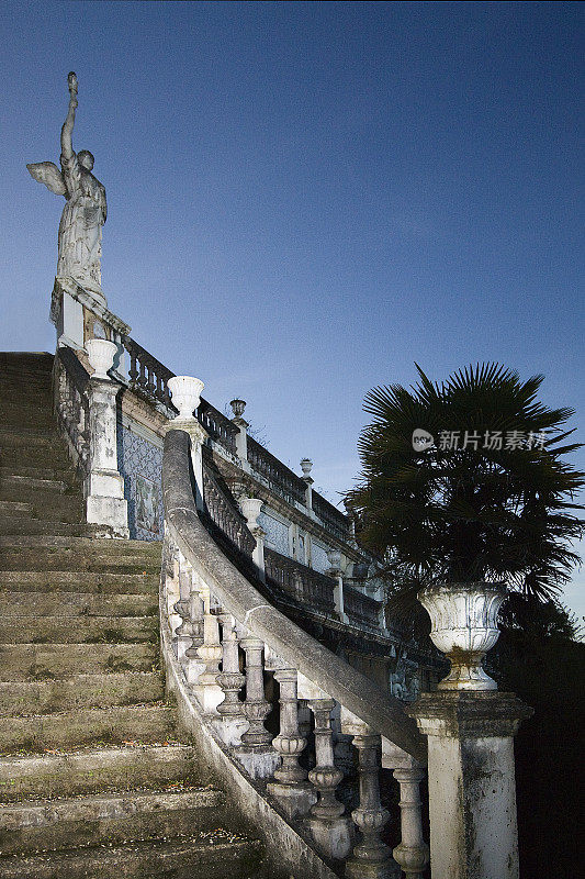 Ornamental楼梯，逾越节，Betanzos，加利西亚，西班牙。