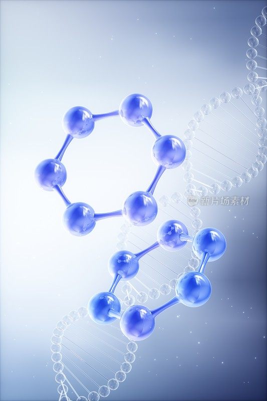 微观分子结构的三维渲染