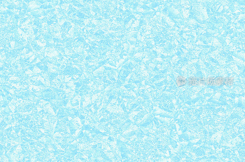圣诞霜纹理冬季抽象碎冰背景皱巴巴的礼物包装纸白色浅蓝色绿松石粉彩闪闪发光的箔新年十二月假期三角形钻石形状可爱北极北方冷冻粉彩碎玻璃图案无缝