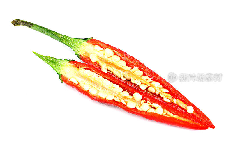 红辣椒片分离辣椒。