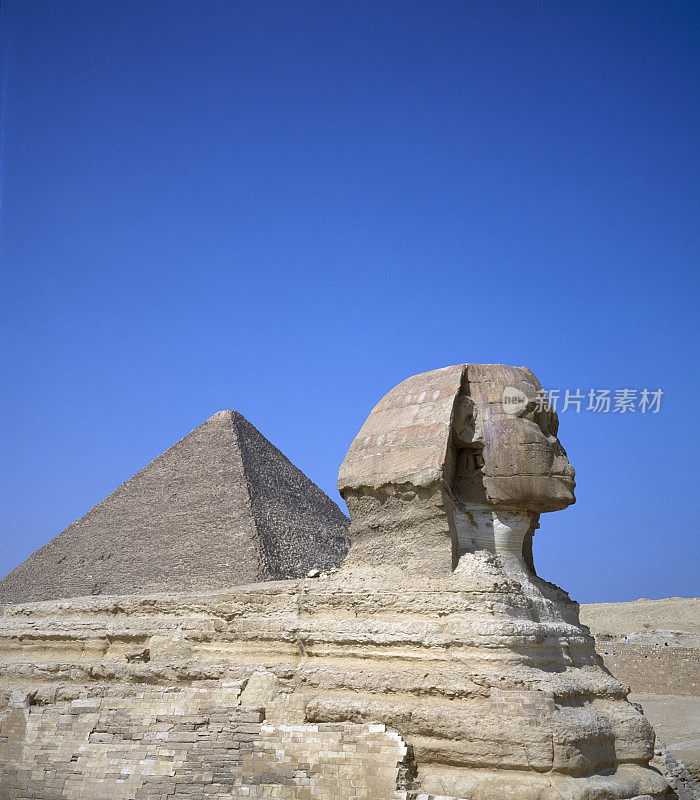 埃及吉萨的狮身人面像和金字塔